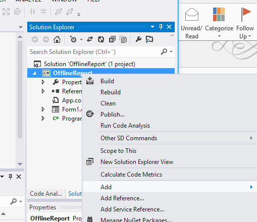 Visual Studio 2010, Add Existing to project